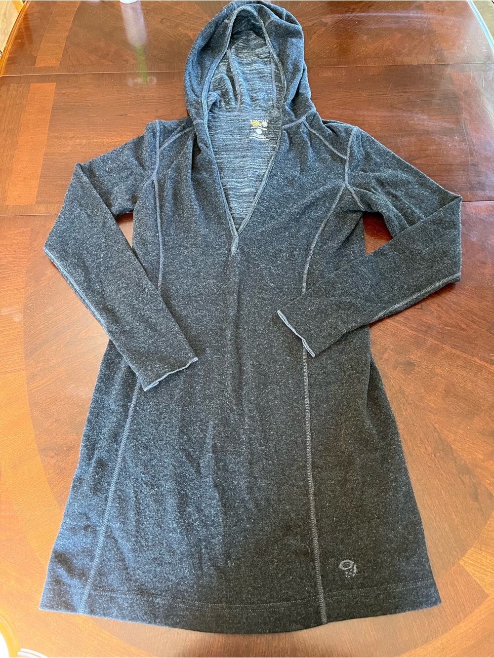 Mountain Hardwear Wool Blend Hooded Gray Heathered Athletic Dress Size Medium